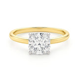 3 Carat Cushion Lab Grown IGI G/VS1 Diamond Solitaire Ring in 14K Yellow Gold thumbnail 3
