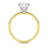 3 Carat Cushion Lab Grown IGI G/VS1 Diamond Solitaire Ring in 14K Yellow Gold thumbnail 4
