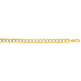 14k Two Tone Gold Pave Curb Bracelet (8.30 mm) thumbnail 2