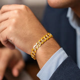 14k Two Tone Gold Pave Curb Bracelet (8.30 mm) thumbnail 6