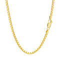 14K yellow gold box chain with 2.5 mm square interlocking links