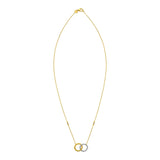 14K Two Tone Gold Interlocking Circle Necklace thumbnail 2