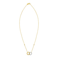 14K Two Tone Gold Interlocking Circle Necklace