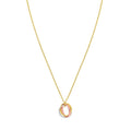 14K tri-color gold trinity chain necklace with yellow, white, and rose links