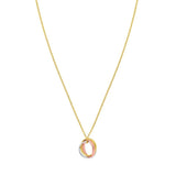 14K tri-color gold trinity chain necklace with yellow, white, and rose links thumbnail 1