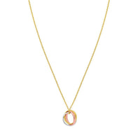 14K Tri Color Gold Trinity Chain Necklace