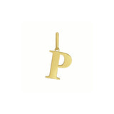 14K Yellow Gold Initial P Charm Pendant thumbnail 1