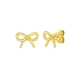 14K Yellow Gold Polished Bow Stud Earrings thumbnail 1