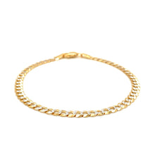 Load image into Gallery viewer, 14k Two Tone Gold Pave Curb Bracelet (3.60 mm)