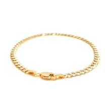 Load image into Gallery viewer, 14k Two Tone Gold Pave Curb Bracelet (3.60 mm)