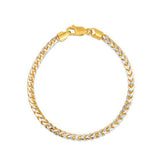 Round Pave Franco Chain Bracelet in 14k Yellow Gold  (4.00 mm) thumbnail 2