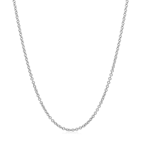 14k White Gold Round Cable Link Chain (1.50 mm)