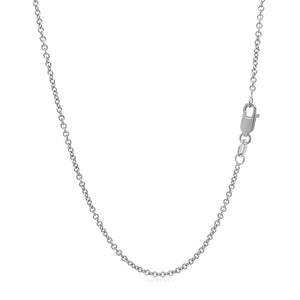 14k White Gold Round Cable Link Chain (1.50 mm)