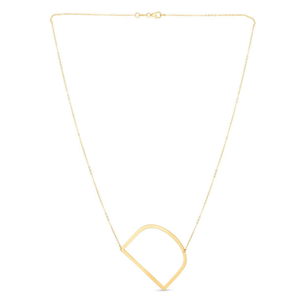 14K Yellow Gold Yours Truly Large Initial D Necklace
