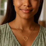 14K Yellow Gold Yours Truly Large Initial D Necklace thumbnail 4