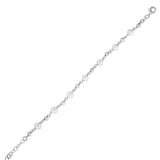 925 rhodium plated sterling silver bracelet with pear pearl beads thumbnail 1