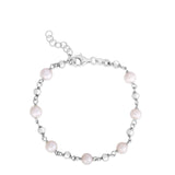 Sterling Silver Rhodium Plated Pearl Bead Bracelet thumbnail 2