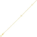14K yellow gold mini initial C bracelet on fine cable-link chain