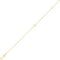 14K Yellow Gold Mini Initial C Bracelet
