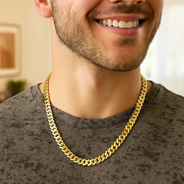 14k Yellow Gold High Polish Modern Lite Edge Chain (8.00 mm)