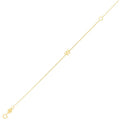 14K yellow gold mini initial W bracelet on a fine cable chain