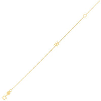 14K Yellow Gold Mini Initial W Bracelet
