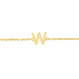 14K Yellow Gold Mini Initial W Bracelet thumbnail 2
