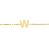 14K Yellow Gold Mini Initial W Bracelet