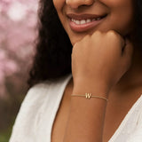 14K Yellow Gold Mini Initial W Bracelet thumbnail 3