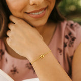 14K Yellow Gold Mini Initial W Bracelet thumbnail 4