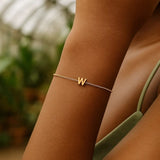14K Yellow Gold Mini Initial W Bracelet thumbnail 6