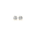 14K yellow gold stud earrings with 2 round diamond stones