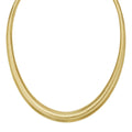 14K yellow gold graduated tubogas necklace with smooth rounded links