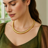 14K Yellow Gold Graduated Tubogas Necklace