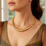 14K Yellow Gold Graduated Tubogas Necklace thumbnail 5
