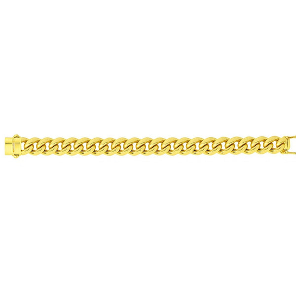 14k Yellow Gold Polished Miami Cuban Chain Necklace