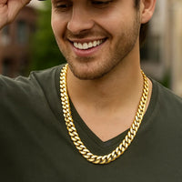 14k Yellow Gold Polished Miami Cuban Chain Necklace