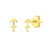 14k Yellow Gold Sagittarius Stud Earrings thumbnail 1