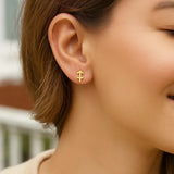 14k Yellow Gold Sagittarius Stud Earrings thumbnail 2