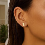 14k Yellow Gold Sagittarius Stud Earrings thumbnail 3