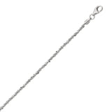 Rhodium plated sterling silver sparkle anklet with faceted beaded chain thumbnail 1