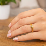 Star & Moon Ring in 10K Two Tone Gold thumbnail 3
