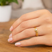 Star & Moon Ring in 10K Two Tone Gold