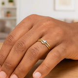 Star & Moon Ring in 10K Two Tone Gold thumbnail 4