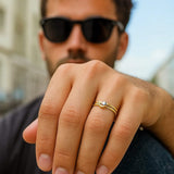 Star & Moon Ring in 10K Two Tone Gold thumbnail 6