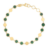 Malachite Gem Alternating Bracelet in 14K Yellow Gold (5.00 mm) thumbnail 2