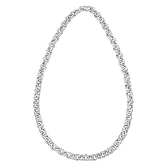 925 sterling silver rolo link necklace with polished round links