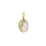 14K Yellow Gold Seahorse MOP Charm Pendant thumbnail 2