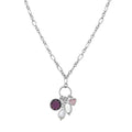 925 rhodium-plated sterling silver charm necklace with cubic zirconia stone