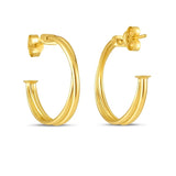 14k Yellow Gold Large Crossover Hoops thumbnail 2